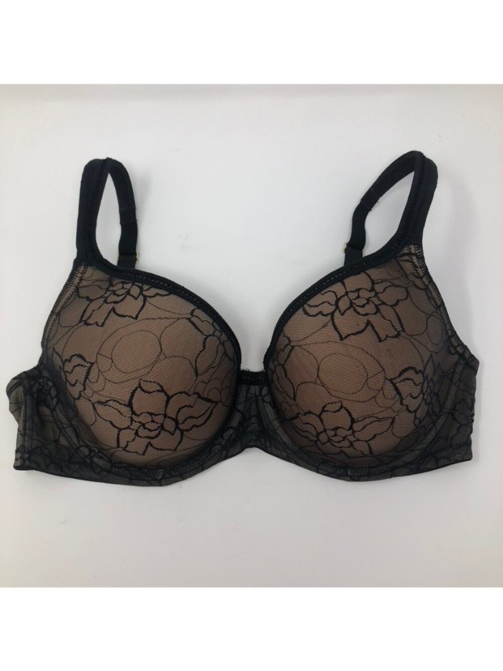 Soma Black Lace Lined Bra Size 34DD